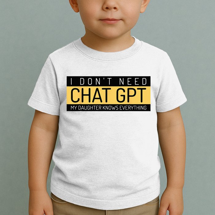 Funny Fathers Day Nerd Gift From Daughter To Dad Chat GPT Toddler T-Shirt