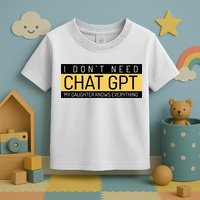 Funny Fathers Day Nerd Gift From Daughter To Dad Chat GPT Toddler T-Shirt