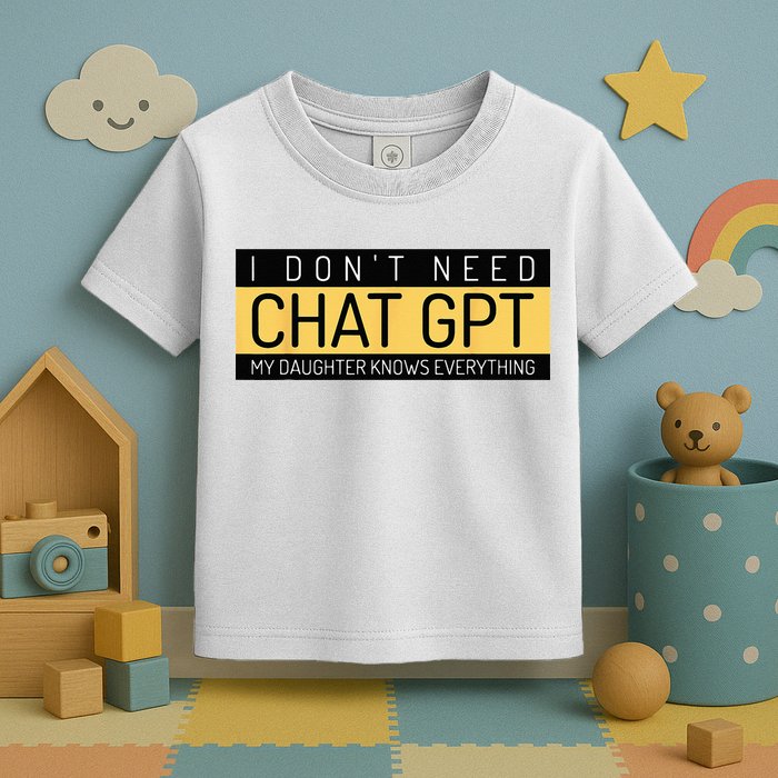 Funny Fathers Day Nerd Gift From Daughter To Dad Chat GPT Toddler T-Shirt