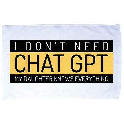 Funny Fathers Day Nerd Gift From Daughter To Dad Chat GPT Microfiber Hand Towel