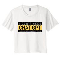 Funny Fathers Day Nerd Gift From Daughter To Dad Chat GPT Crop Top