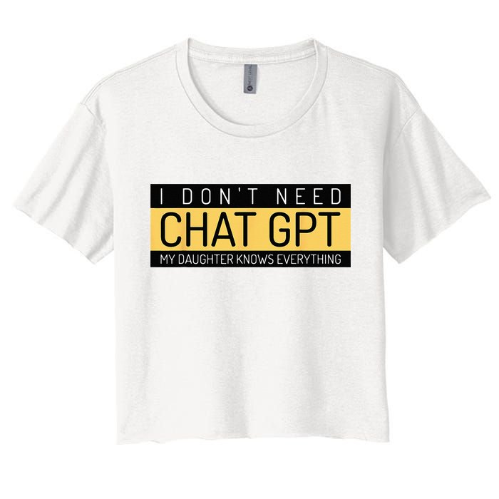 Funny Fathers Day Nerd Gift From Daughter To Dad Chat GPT Crop Top