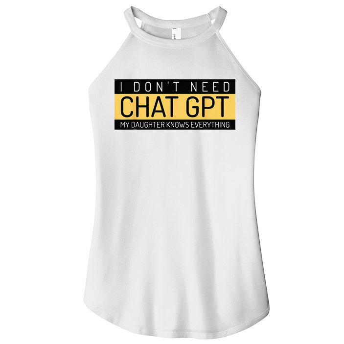 Funny Fathers Day Nerd Gift From Daughter To Dad Chat GPT Women's Perfect Tri Rocker Tank