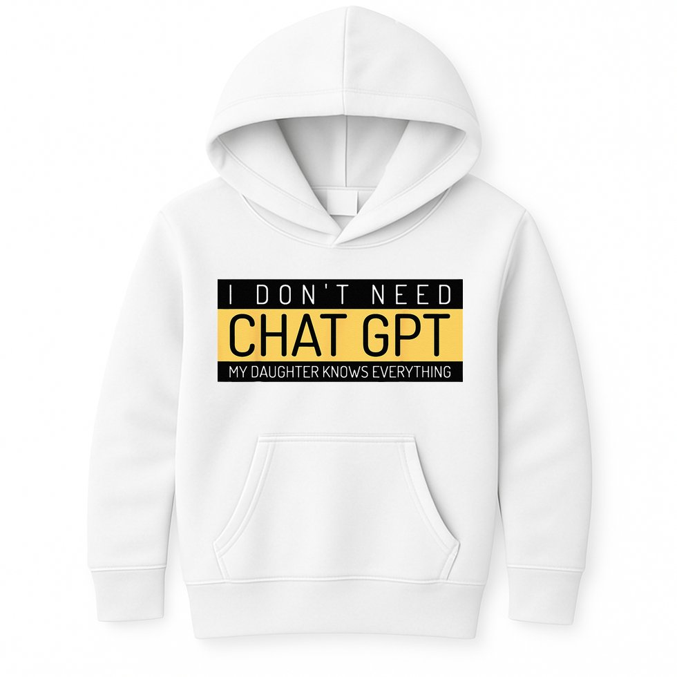 Funny Fathers Day Nerd Gift From Daughter To Dad Chat GPT Kids Hoodie