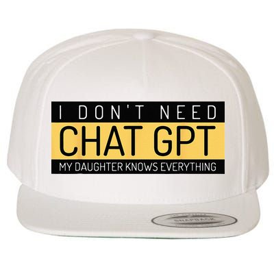 Funny Fathers Day Nerd Gift From Daughter To Dad Chat GPT Wool Snapback Cap