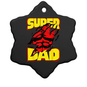 Funny Fatherss Day Dads Birthday Super Dad Hero For Dad Ceramic Star Ornament