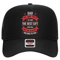 Funny Fathers Day For Dad From Daughters Fathers Day High Crown Mesh Back Trucker Hat