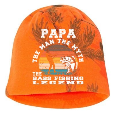 Funny Fathers Day Bass Fishing Papa The The Myth Legend Gift Kati - Camo Knit Beanie