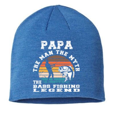 Funny Fathers Day Bass Fishing Papa The The Myth Legend Gift Sustainable Beanie