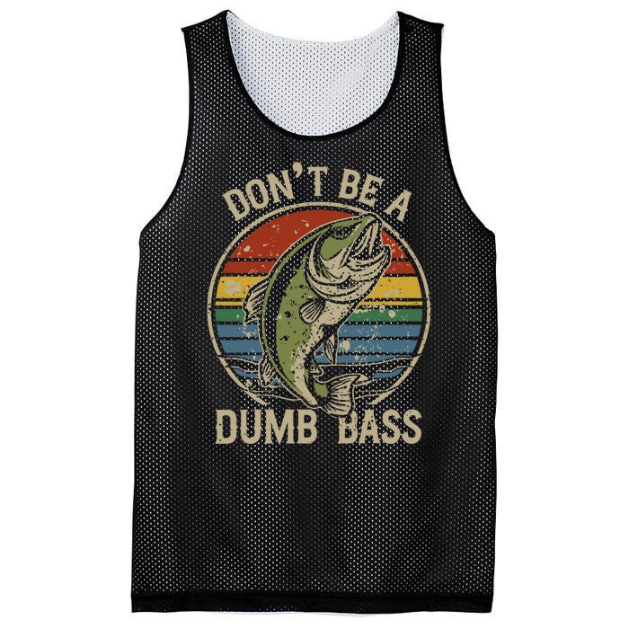 Funny Fishing Dont Be Dumb Bass Retro Vintage Fishing Mesh Reversible Basketball Jersey Tank