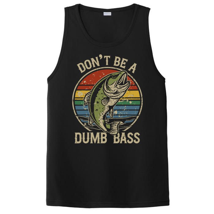 Funny Fishing Dont Be Dumb Bass Retro Vintage Fishing PosiCharge Competitor Tank