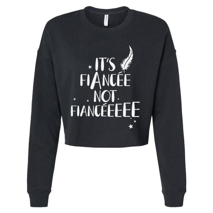Funny FiancéE Engagement Bridal Proposal Wizard Wand Bride Cropped Pullover Crew