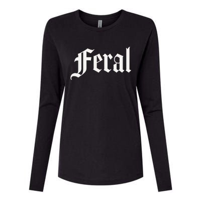 FERAL Womens Cotton Relaxed Long Sleeve T-Shirt