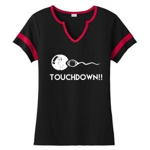 Funny Football Expectant Father Ladies Halftime Notch Neck Tee