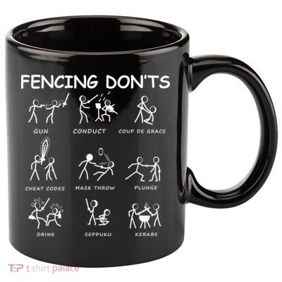 Fencing 11oz C Handle Ceramic Mug