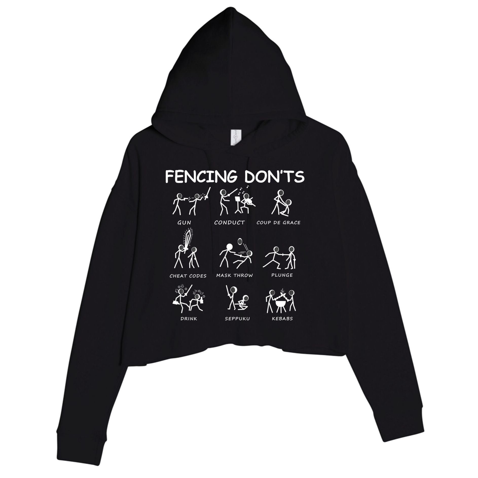 Fencing Crop Fleece Hoodie