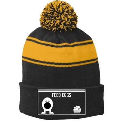 Funny Feed Eggs I Think You Should Leave Gifts For Men Stripe Pom Pom Beanie