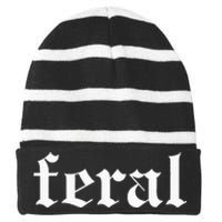 Feral Striped Beanie with Solid Band