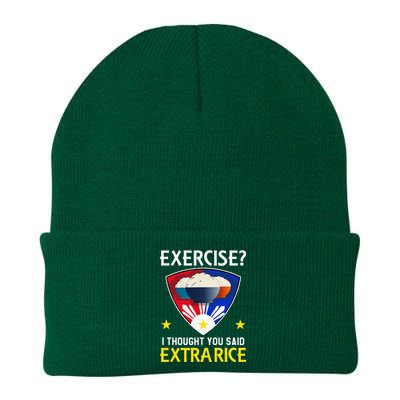 Filipino Food Extra Rice Exercise Philippine Funny Pinoy Knit Cap Winter Beanie