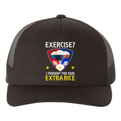 Filipino Food Extra Rice Exercise Philippine Funny Pinoy Yupoong Adult 5-Panel Trucker Hat