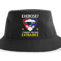 Filipino Food Extra Rice Exercise Philippine Funny Pinoy Sustainable Bucket Hat