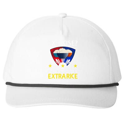 Filipino Food Extra Rice Exercise Philippine Funny Pinoy Snapback Five-Panel Rope Hat