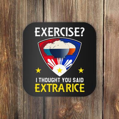 Filipino Food Extra Rice Exercise Philippine Funny Pinoy Coaster