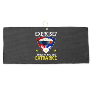 Filipino Food Extra Rice Exercise Philippine Funny Pinoy Large Microfiber Waffle Golf Towel