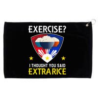 Filipino Food Extra Rice Exercise Philippine Funny Pinoy Grommeted Golf Towel