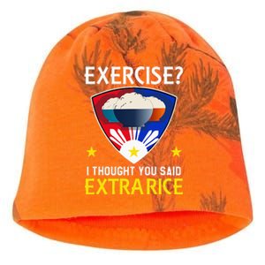 Filipino Food Extra Rice Exercise Philippine Funny Pinoy Kati - Camo Knit Beanie