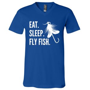 Fly Fishing Eat Sleep Fly Fish Gift V-Neck T-Shirt