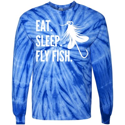 Fly Fishing Eat Sleep Fly Fish Gift Tie-Dye Long Sleeve Shirt