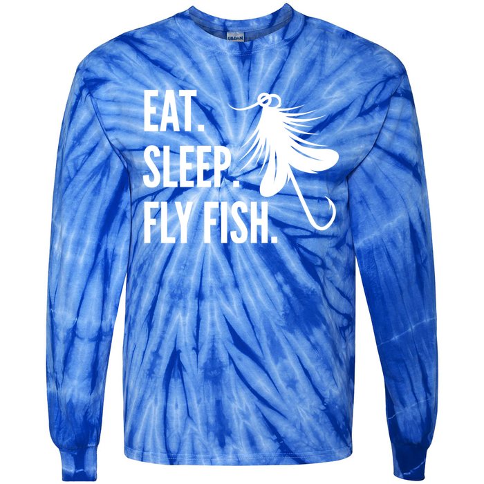 Fly Fishing Eat Sleep Fly Fish Gift Tie-Dye Long Sleeve Shirt