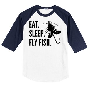 Fly Fishing Eat Sleep Fly Fish Gift Baseball Sleeve Shirt