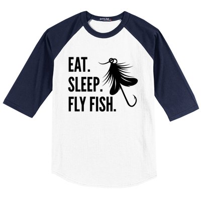 Fly Fishing Eat Sleep Fly Fish Gift Baseball Sleeve Shirt