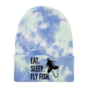 Fly Fishing Eat Sleep Fly Fish Gift Tie Dye 12in Knit Beanie