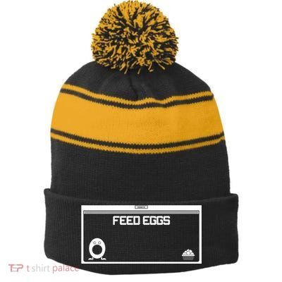Funny Feed Eggs I Think You Should Leave Gifts For Men Stripe Pom Pom Beanie