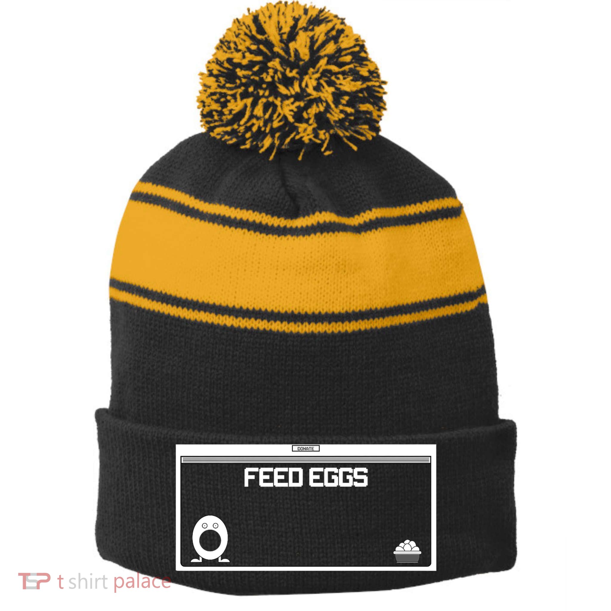 Funny Feed Eggs I Think You Should Leave Gifts For Men Stripe Pom Pom Beanie