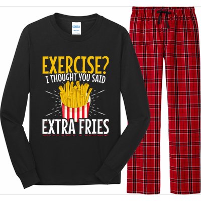 Fast Food Exercise I Thought You Said Extra Fries Long Sleeve Pajama Set