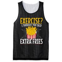 Fast Food Exercise I Thought You Said Extra Fries Mesh Reversible Basketball Jersey Tank