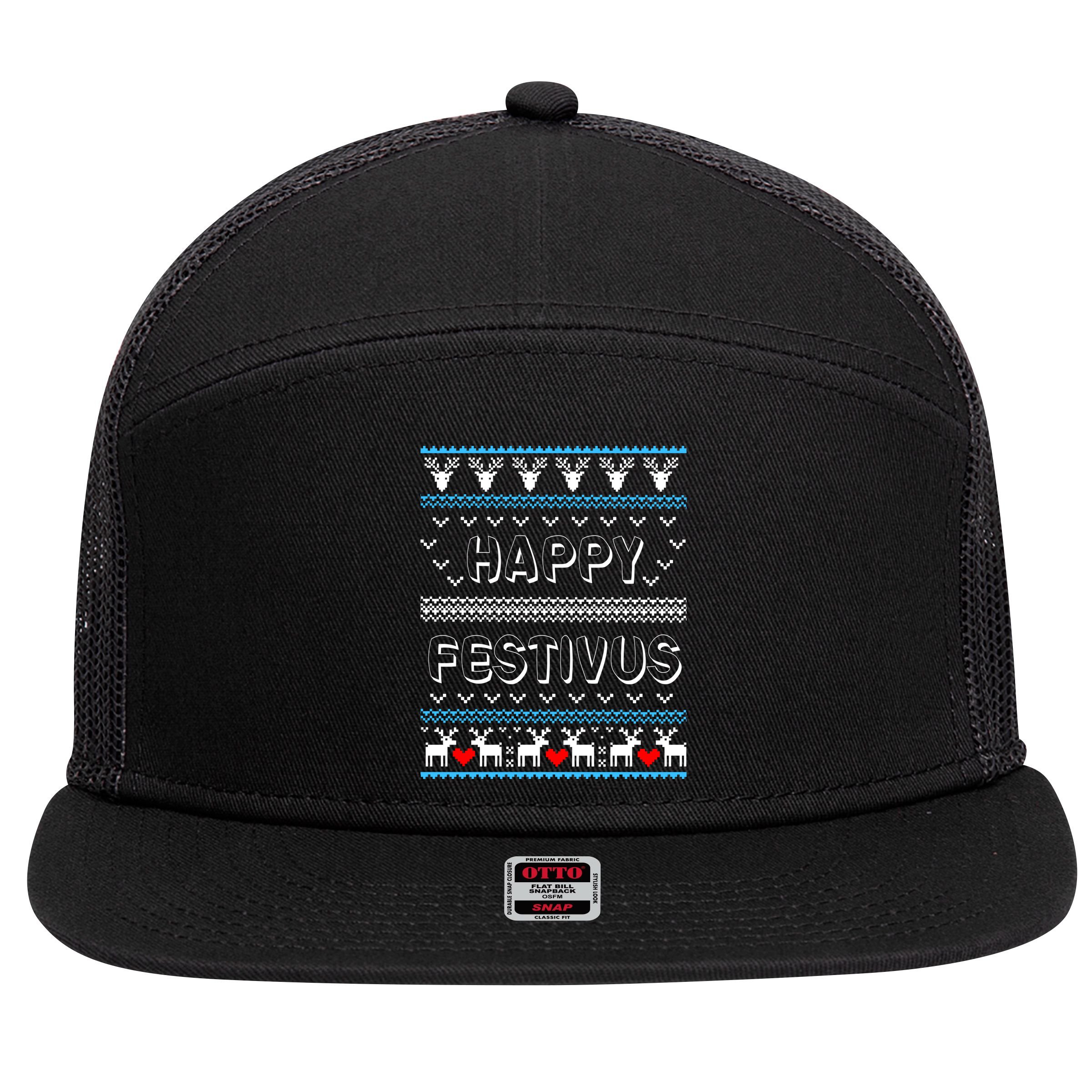 Festivus 7 Panel Mesh Trucker Snapback Hat