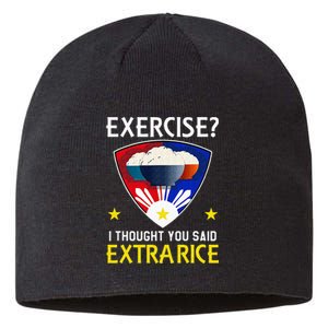 Filipino Food Extra Rice Exercise Philippine Funny Pinoy Sustainable Beanie