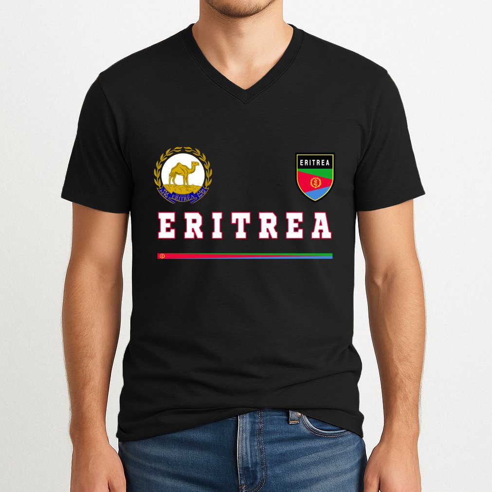 Flag Football Eritrean Eritrea Sport Soccer Jersey V-Neck T-Shirt