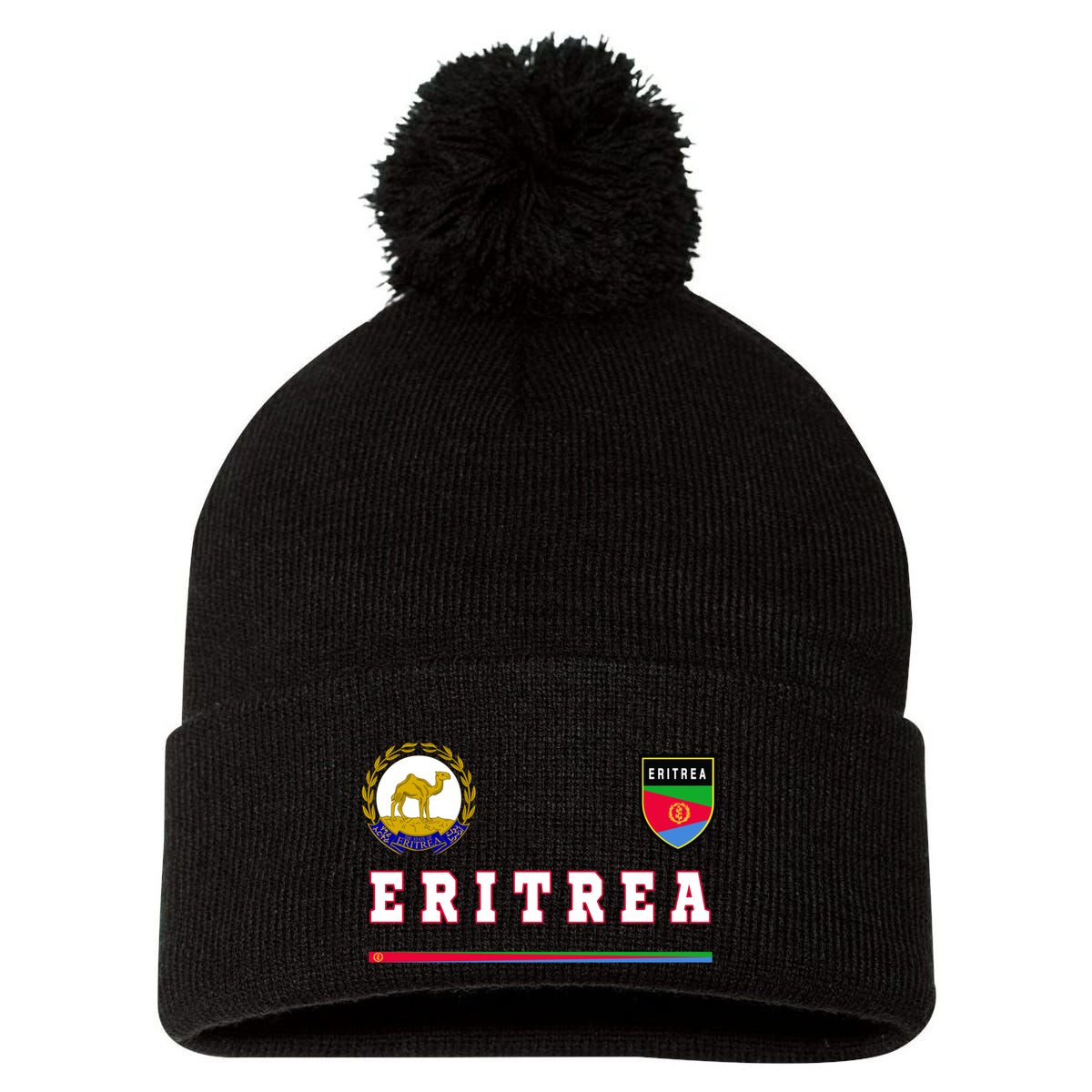 Flag Football Eritrean Eritrea Sport Soccer Jersey Pom Pom 12in Knit Beanie
