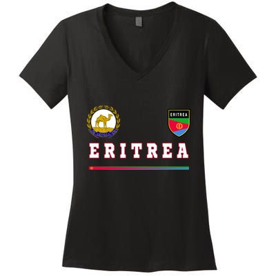 Flag Football Eritrean Eritrea Sport Soccer Jersey Women's V-Neck T-Shirt