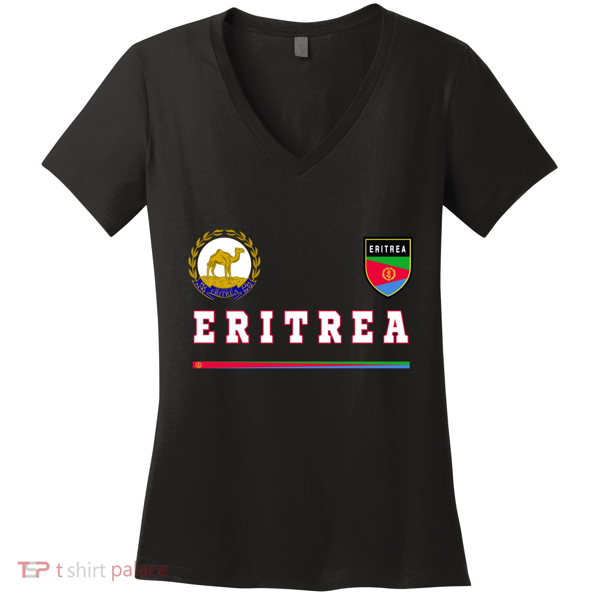 Flag Football Eritrean Eritrea Sport Soccer Jersey Women's V-Neck T-Shirt