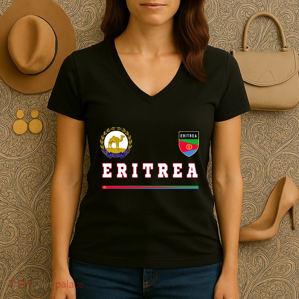 Flag Football Eritrean Eritrea Sport Soccer Jersey Women's V-Neck T-Shirt