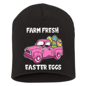 Farm Fresh Eatser Eggs Easter Day Gift Funny Egg Short Acrylic Beanie