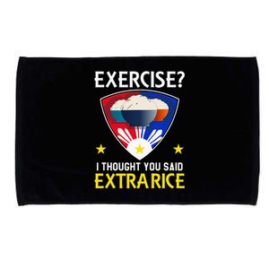 Filipino Food Extra Rice Exercise Philippine Funny Pinoy Microfiber Hand Towel