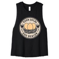 Farm Fresh Eggs Funny farm, Your Local Egg Dealer Women's Racerback Cropped Tank